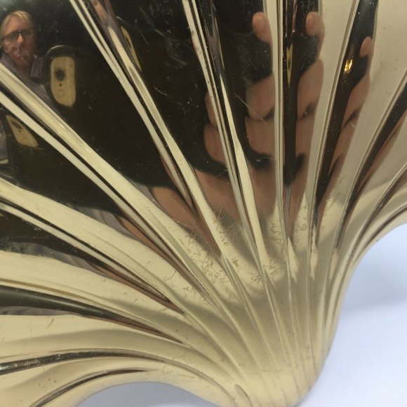 4 Solid Heavy Bright Brass Metal Shell Tie Backs - Picture 5 of 9